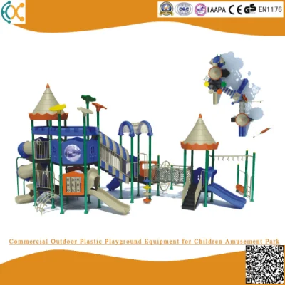 Equipamento de playground de plástico comercial ao ar livre para parque de diversões infantil